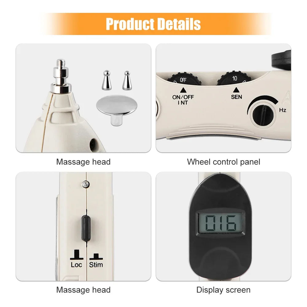 Electric Acupuncture Pen for Pain Relief | Needle-Free Meridian Therapy Massager with LCD Display, 10 Intensity Levels, 3 Tips & Rechargeable Design
