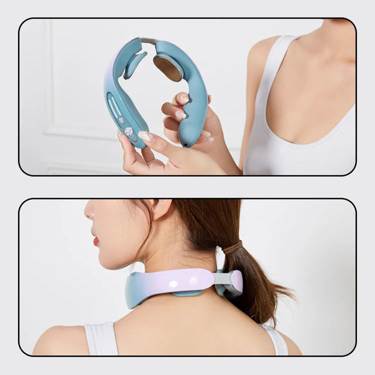 Wireless EMS Neck Massager with Heat | 12 Levels, Infrared Warmth, Portable Design