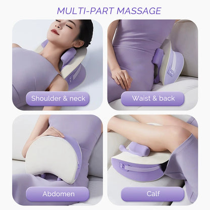 Wireless Neck and Shoulder Massage Pillow with Heat | 6D Kneading Heads, 2 Heat Levels & 2000mAh Rechargeable Battery