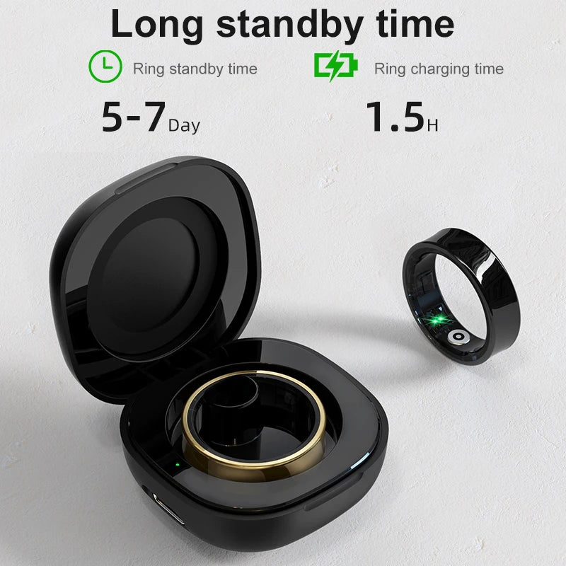 Smart Health Ring | Heart Rate & SpO₂ | Skin Temp | Sleep & Fitness Tracker | Waterproof