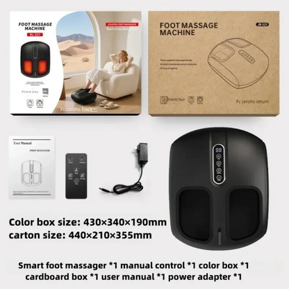 Foot Massager Machine with Heat and Air Compression | Deep Kneading Rollers, Adjustable Intensity, LCD Display & Remote