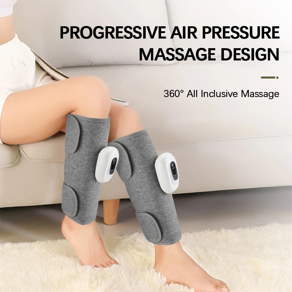 Air Compression Leg Massager | Wireless Calf & Arm Massager with 360° Pressure, 3 Modes & Rechargeable Battery