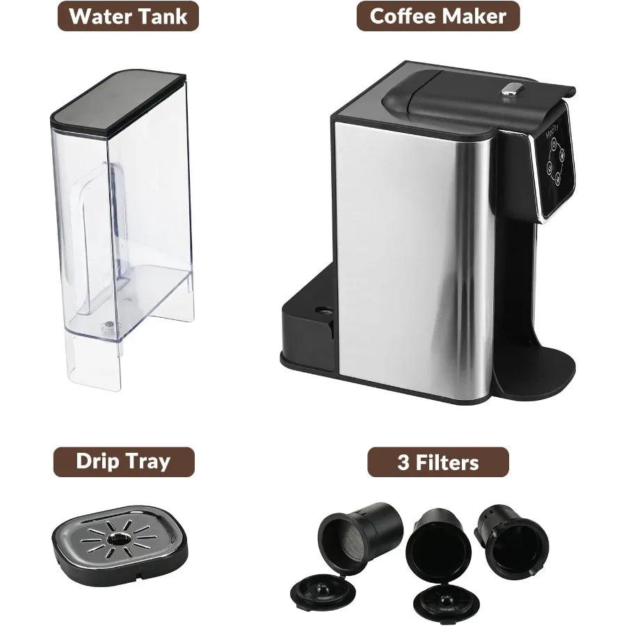 Single-Serve Coffee Maker for Cup-Style Pods, Ground Coffee and Tea, 50 fl oz Tank