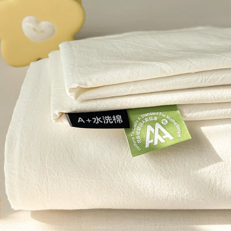 3-Piece Cotton Flat Sheet & Pillowcase Set