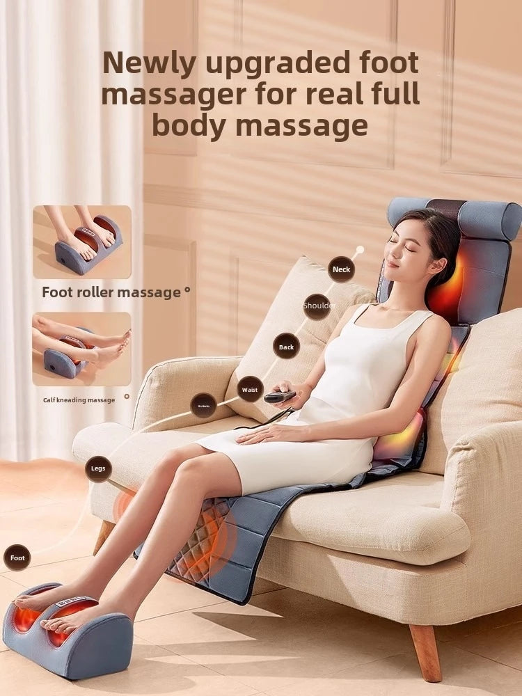 Full Body Massage Mat with Heat | 10-Zone Vibration Massage Mattress for Back, Waist, Hips, Thighs & Calves