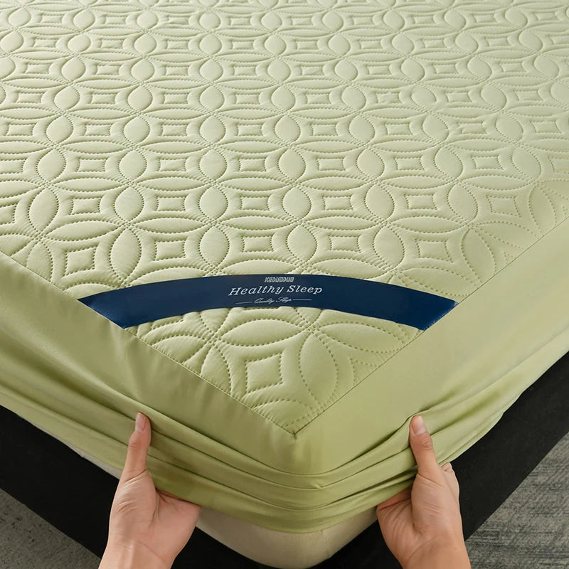 Waterproof Quilted Mattress Protector | 12-Inch Pocket Sage Green
