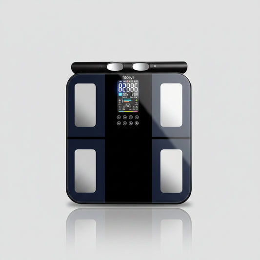 Smart Body Composition Scale | 8-Electrode Digital Body Fat Scale with BMI, Muscle Mass, App Tracking & Handle