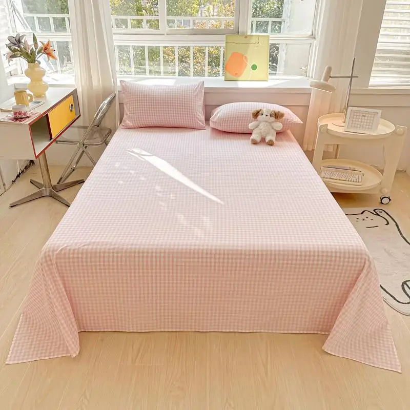 3-Piece Cotton Flat Sheet & Pillowcase Set Color 14