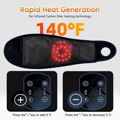 Wrist Massager with Heat | Cordless Heated Wrist Brace with Vibration, 5 Heat Levels & Adjustable Fit