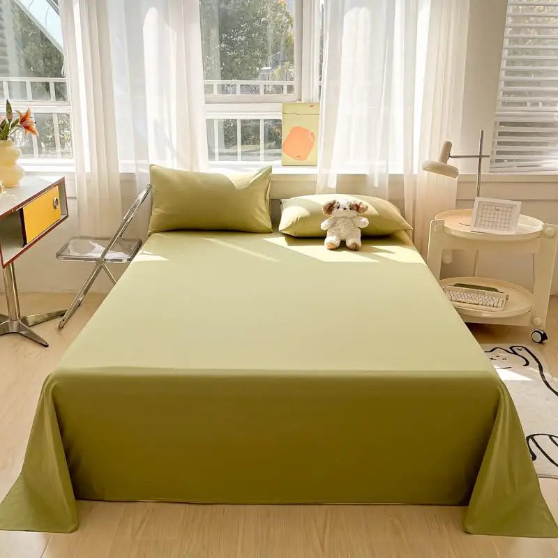 3-Piece Cotton Flat Sheet & Pillowcase Set Color 11