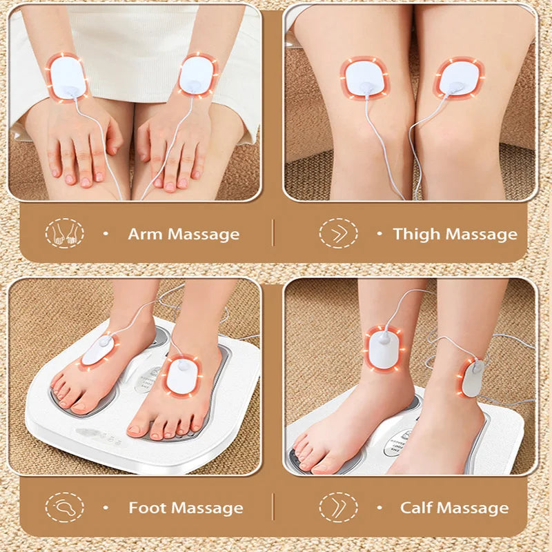 EMS Foot Massager with Heat and Remote | Adjustable Foot Stimulation Machine with Multiple Modes and Intensity Levels