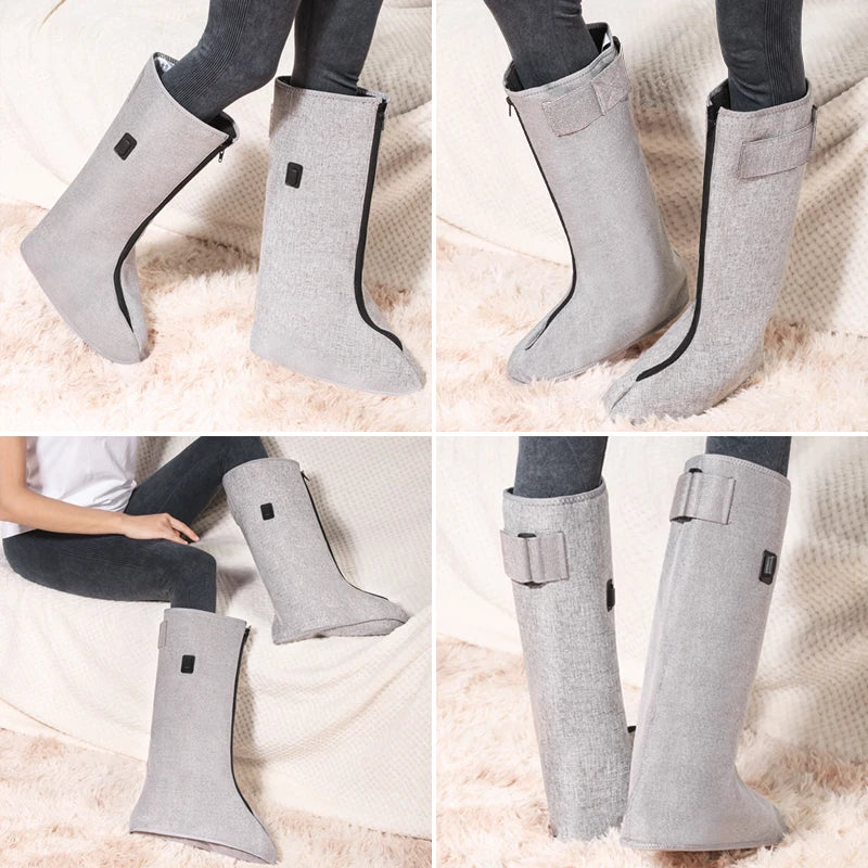 Heated Foot Wrap Boots with Red Light and Vibration | 3 Heat Levels, 3 Massage Modes, Adjustable Fit & Single or Pair Options