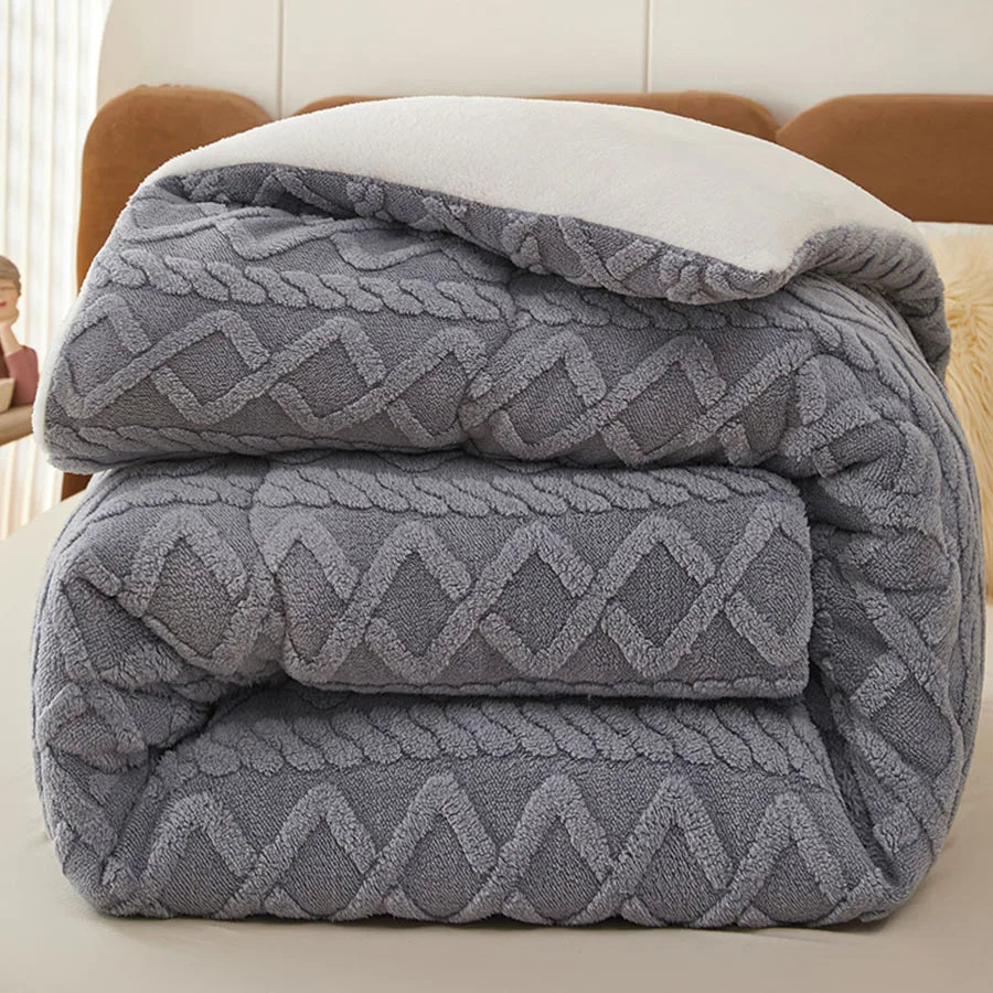 Thick Sherpa-Style Fleece Winter Blanket