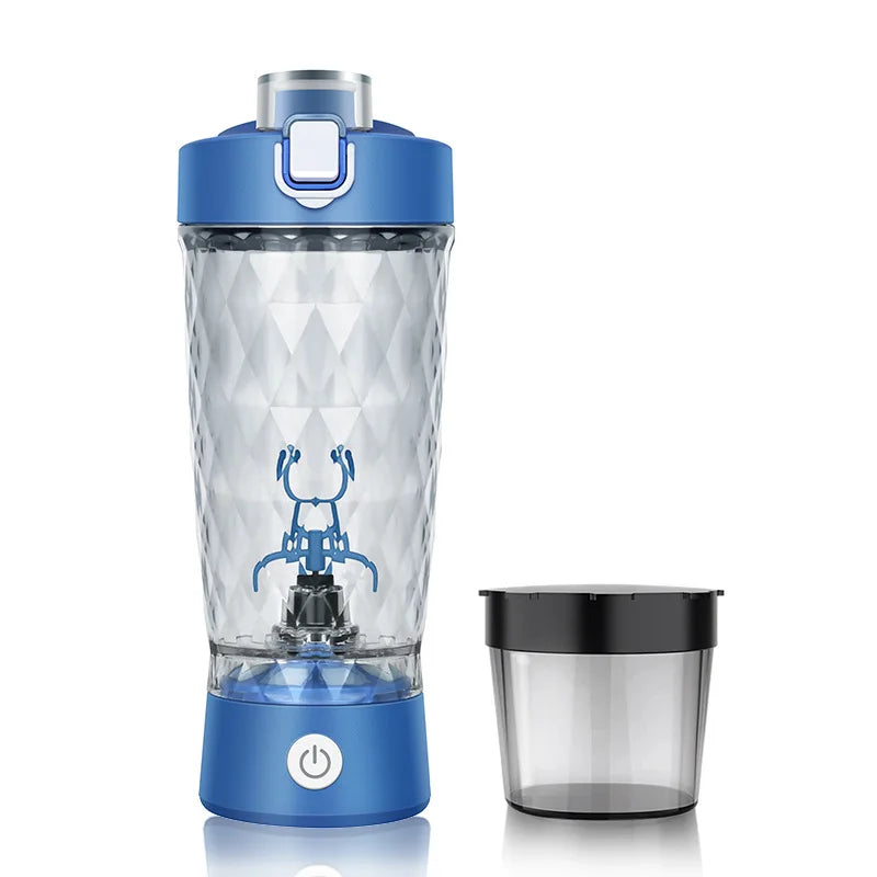 Electric Protein Shaker Bottle | 7500RPM Self-Cleaning Mixer | USB-C Rechargeable, Built-in Powder Storage, BPA-Free Smooth Drink Blender