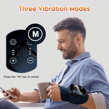 Wrist Massager with Heat | Cordless Heated Wrist Brace with Vibration, 5 Heat Levels & Adjustable Fit