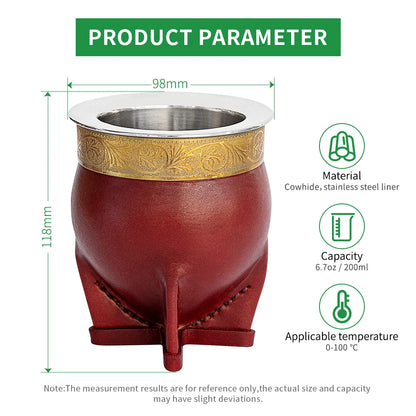Premium Stainless Steel Yerba Mate Gourd Set | Gold Mate Cup with Bombilla Straw & Cleaning Brush