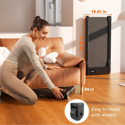 Under Desk Walking Pad Treadmill with 2.5HP Motor | 2.5 MPH, 265 lb Capacity, LED Display, Remote & 3.9-Inch Slim Design