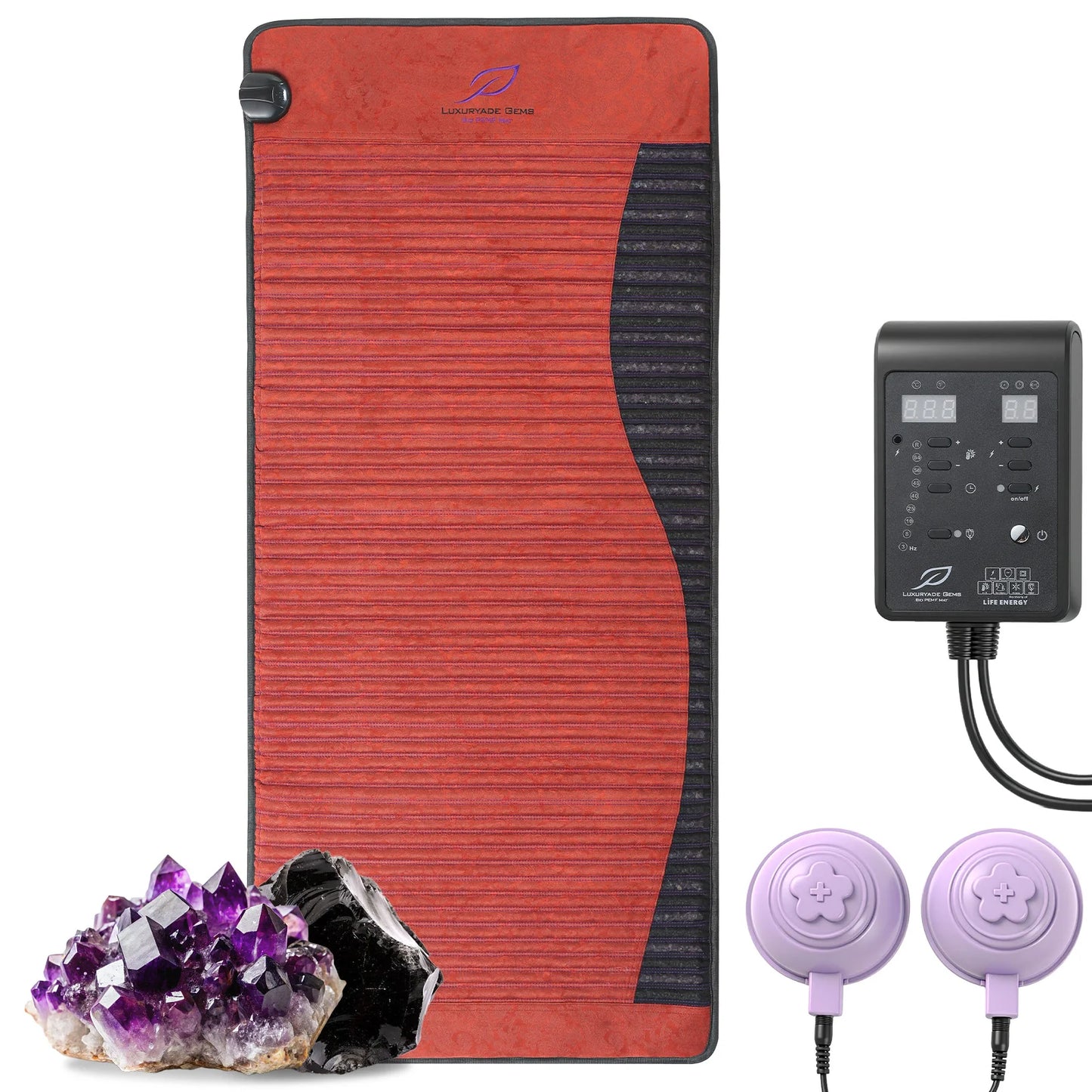 Full Body PEMF Infrared Heating Mat 26 x 59 in | Amethyst, Jade & Tourmaline Crystal Pad, 85–159°F, 3–64Hz