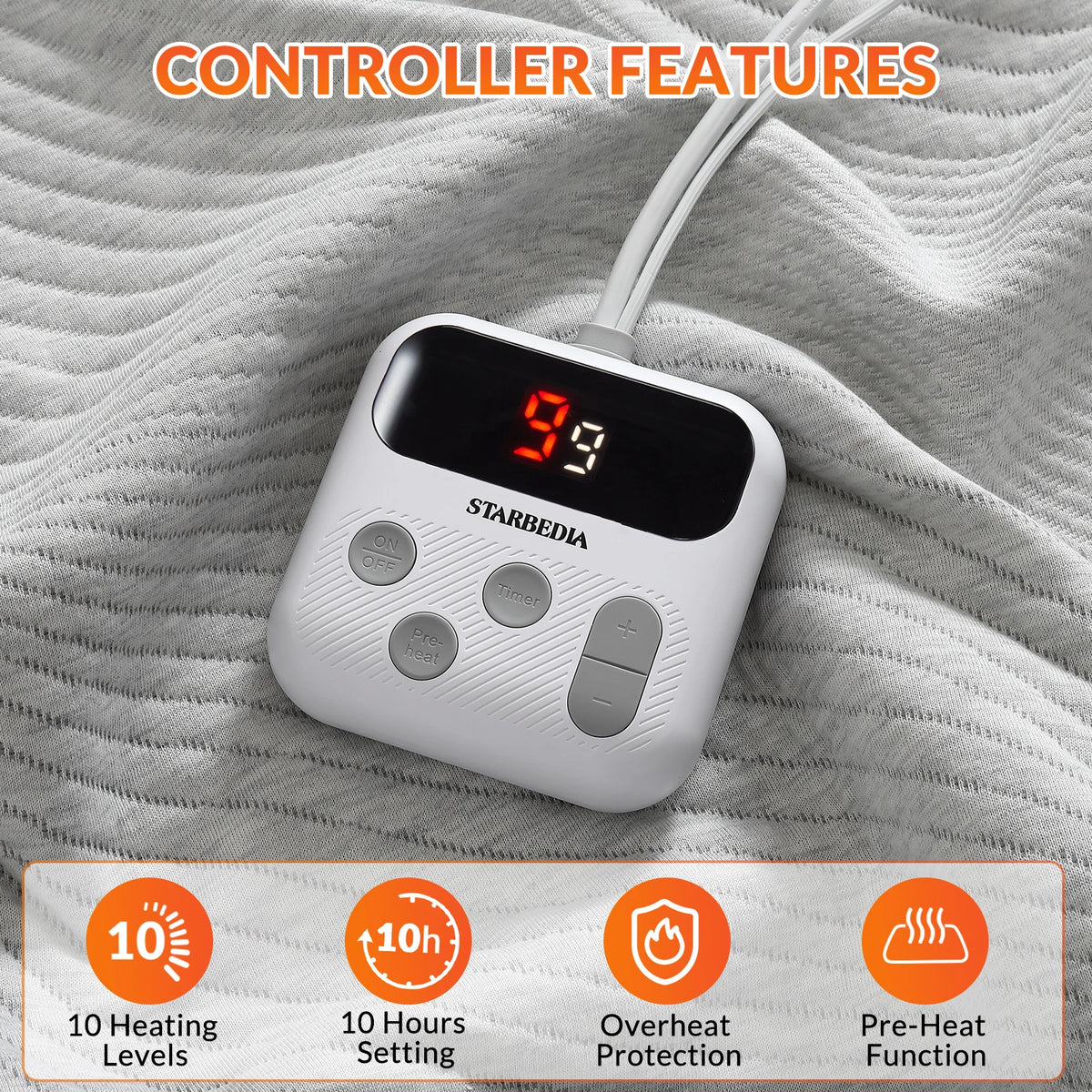 Heated Mattress Pad | 10 Heat Settings & 18-Inch Pocket