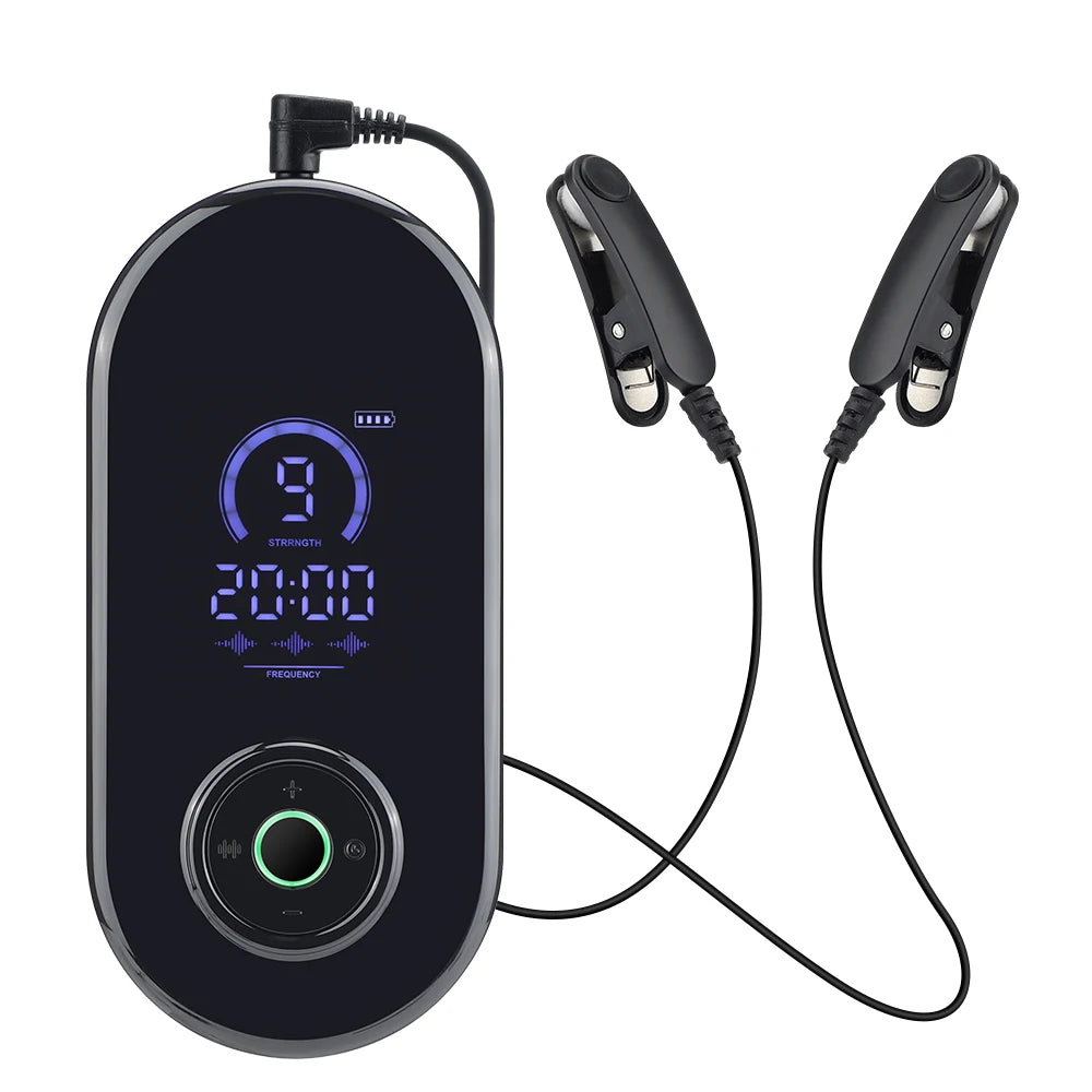 CES Sleep Aid Device | Cranial Electrotherapy Ear Clip Relaxation Device with 9 Intensities & USB-C Charging