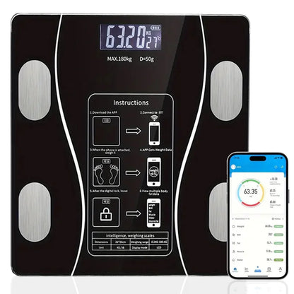Smart Body Fat Scale | Bluetooth Digital Bathroom Scale with LED Display | Body Composition Analyzer | Tracks Weight, BMI, Fat & More