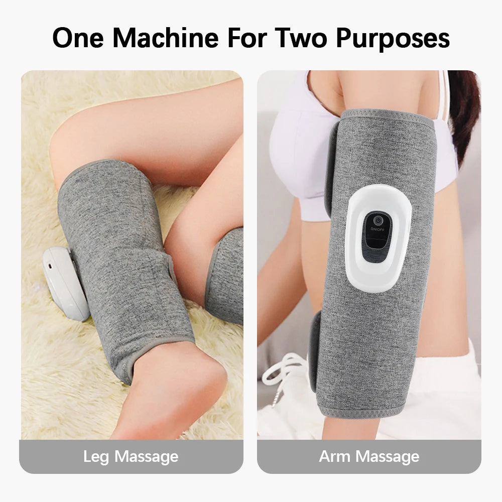 Air Compression Leg Massager | Wireless Calf & Arm Massager with 360° Pressure, 3 Modes & Rechargeable Battery