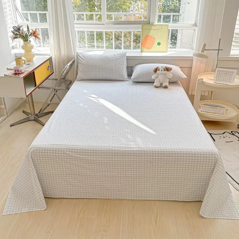 3-Piece Cotton Flat Sheet & Pillowcase Set Color 13