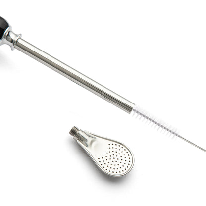 Stainless Steel Bombilla Straw Set | Reusable Yerba Mate Filter Straws with Cleaning Brushes