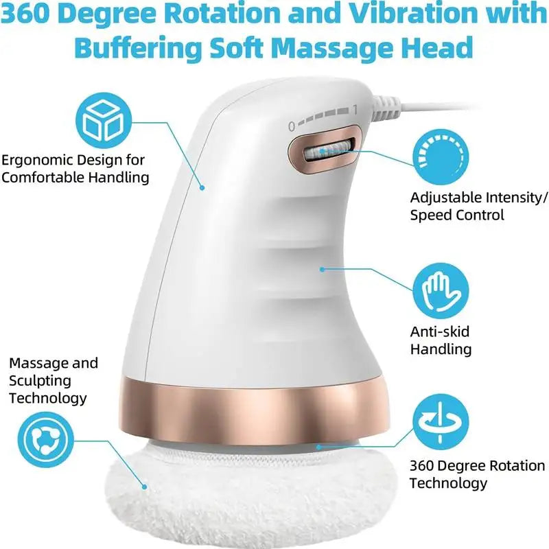 Cellulite Massager | Electric Body Slimming Massager with 360° Vibration, Adjustable Speed & Washable Pads