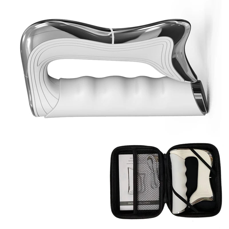 Fascia Massage Tool with Microcurrent and Vibration | Rechargeable Handheld Muscle Massager with 3 Modes