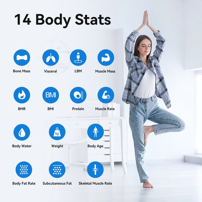 Smart Body Composition Scale with ITO Sensor | 12 Metrics, 0.1 lb Precision, Fitdays Bluetooth App & 400 lb Capacity