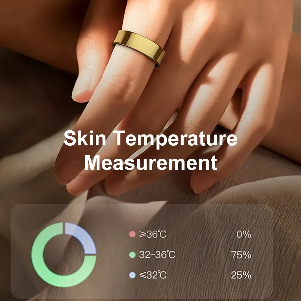 Smart Health Ring | Heart Rate & SpO₂ | Skin Temp | Sleep & Fitness Tracker | Waterproof