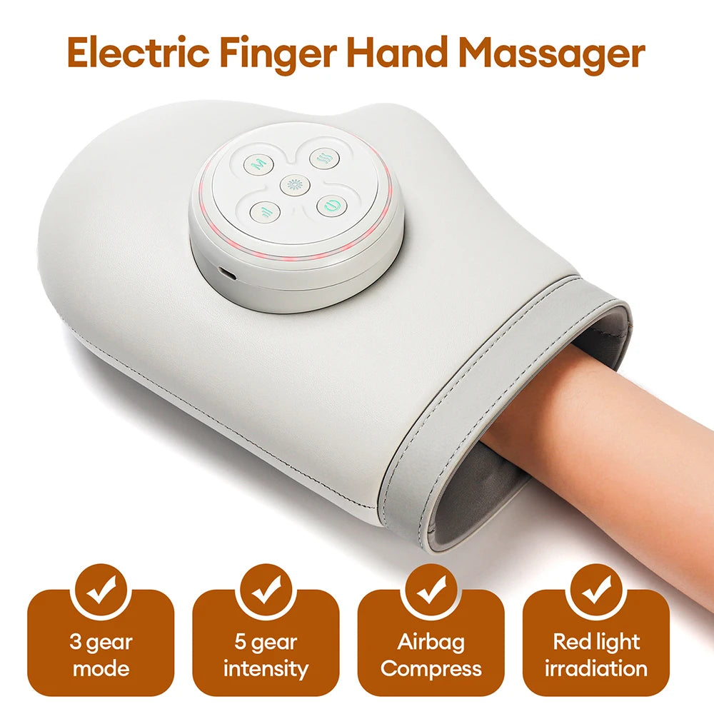 Hand Massager with Heat | Electric Air Compression Hand Massager for Fingers, Palms, Wrists & Arthritis Relief