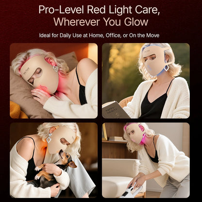 LED Face Mask Light Therapy | 4D Silicone Red Blue LED Mask with 311 LEDs for Wrinkles, Acne & Skin Tone