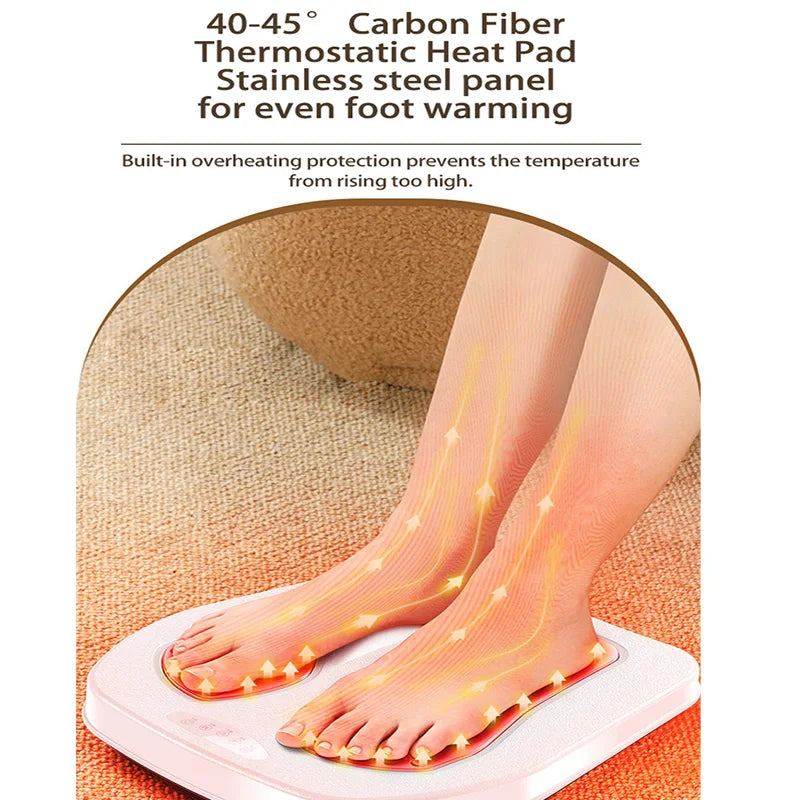 EMS Foot Massager with Heat and Remote | Adjustable Foot Stimulation Machine with Multiple Modes and Intensity Levels