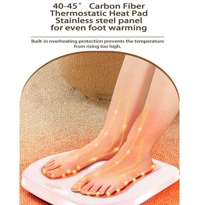 EMS Foot Massager with Heat and Remote | Adjustable Foot Stimulation Machine with Multiple Modes and Intensity Levels