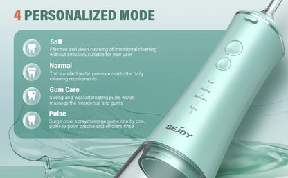 Cordless Water Flosser | 280ml Portable Oral Irrigator | 4 Modes, 6 Tips, USB Rechargeable | 30-Day Battery & IPX7 Waterproof for Deep Dental Cleaning