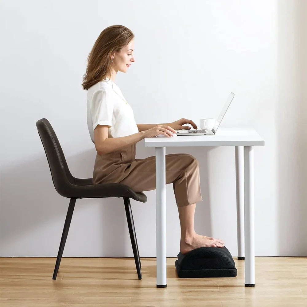 Memory Foam Foot Rest for Under Desk | 2 Adjustable Heights, Non-Slip Base & Removable Washable Cover