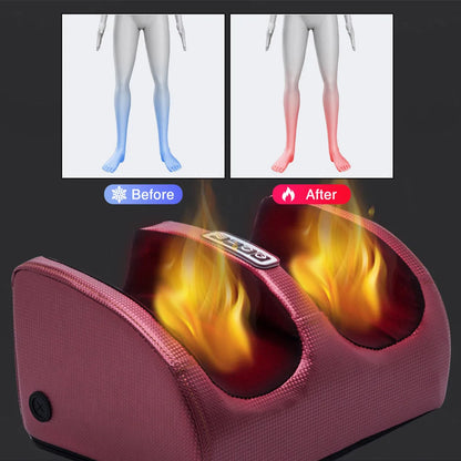 Shiatsu Foot Massager with Heat | 12 Kneading Nodes, 3 Intensities, Dual Rotation & 15-Minute Timer