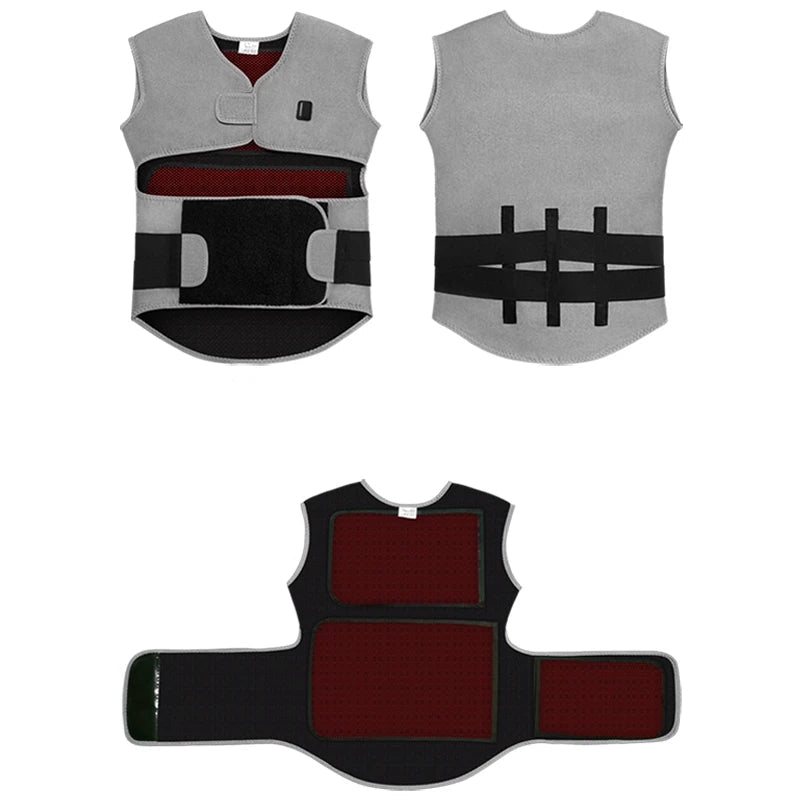 Heated Back and Shoulder Wrap with Red Light | 3 Heat Levels, Adjustable Fit & Optional Vibration Massage