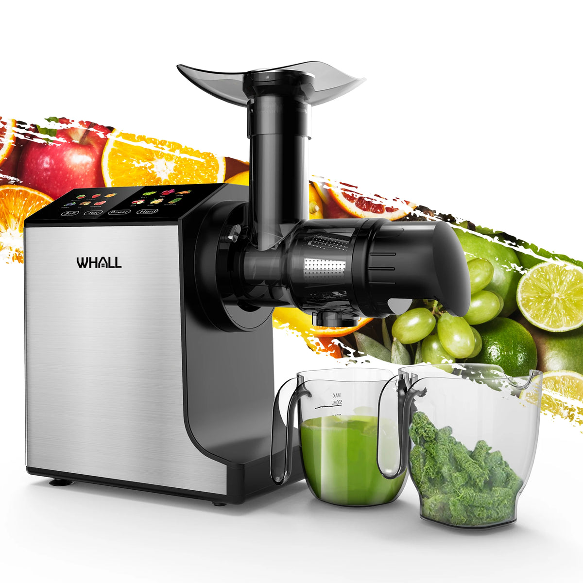 Cold Press Slow Masticating Juicer with Soft/Hard Modes, Touch Controls and Reverse