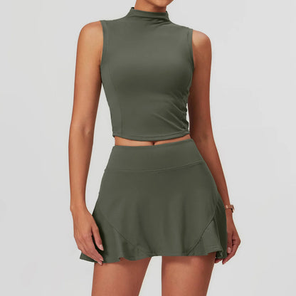 Yoga Set for Women | 2-Piece Sports Bra and High Waisted Leggings Workout Outfit with Quick-Dry Stretch Fabric Forest Green Set-1