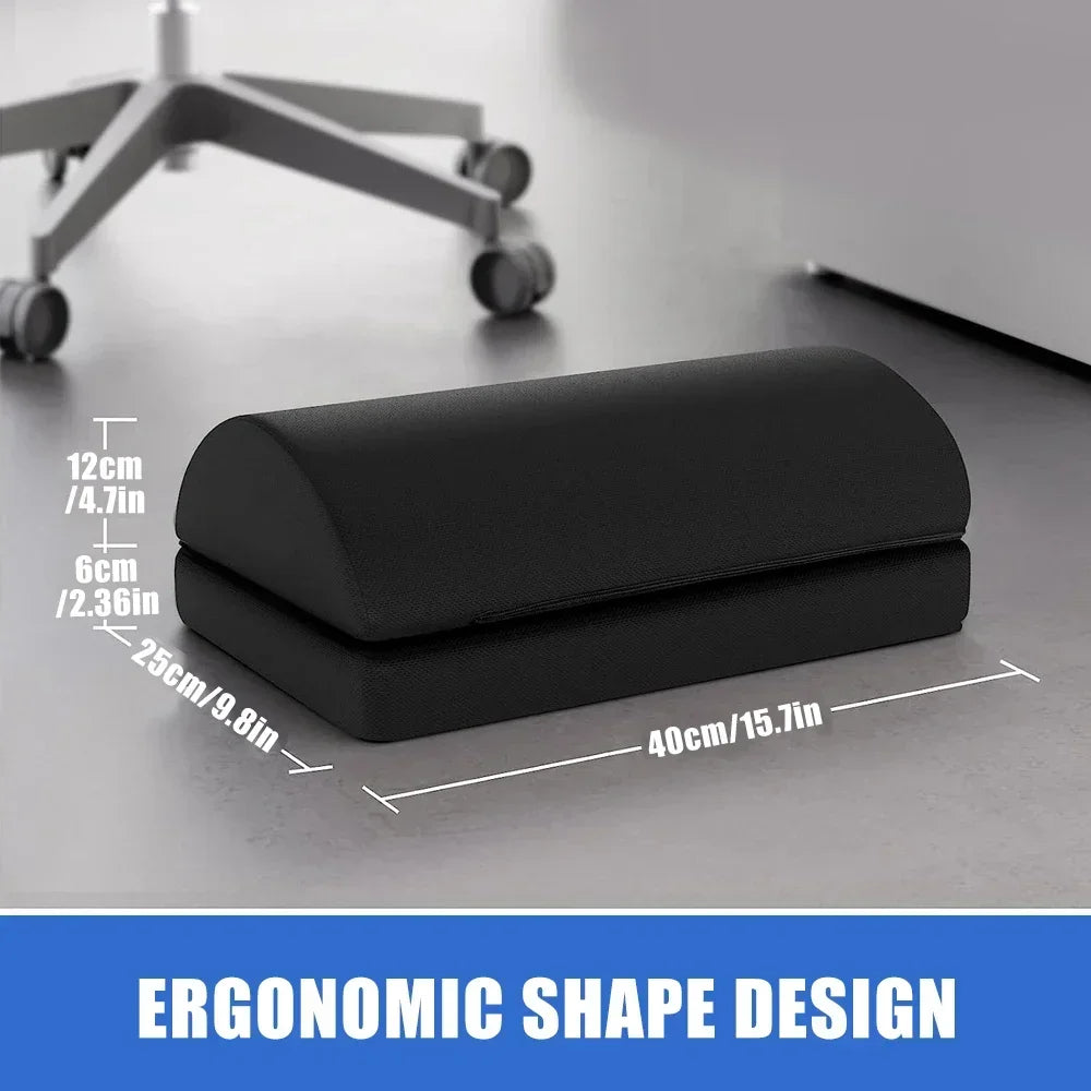 Memory Foam Foot Rest for Under Desk | 2 Adjustable Heights, Non-Slip Base & Removable Washable Cover