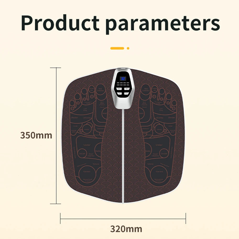 EMS Foot Massager Pad with Remote | 8 Modes, 32 Intensity Levels, USB Rechargeable & 20-Minute Auto Shut-Off