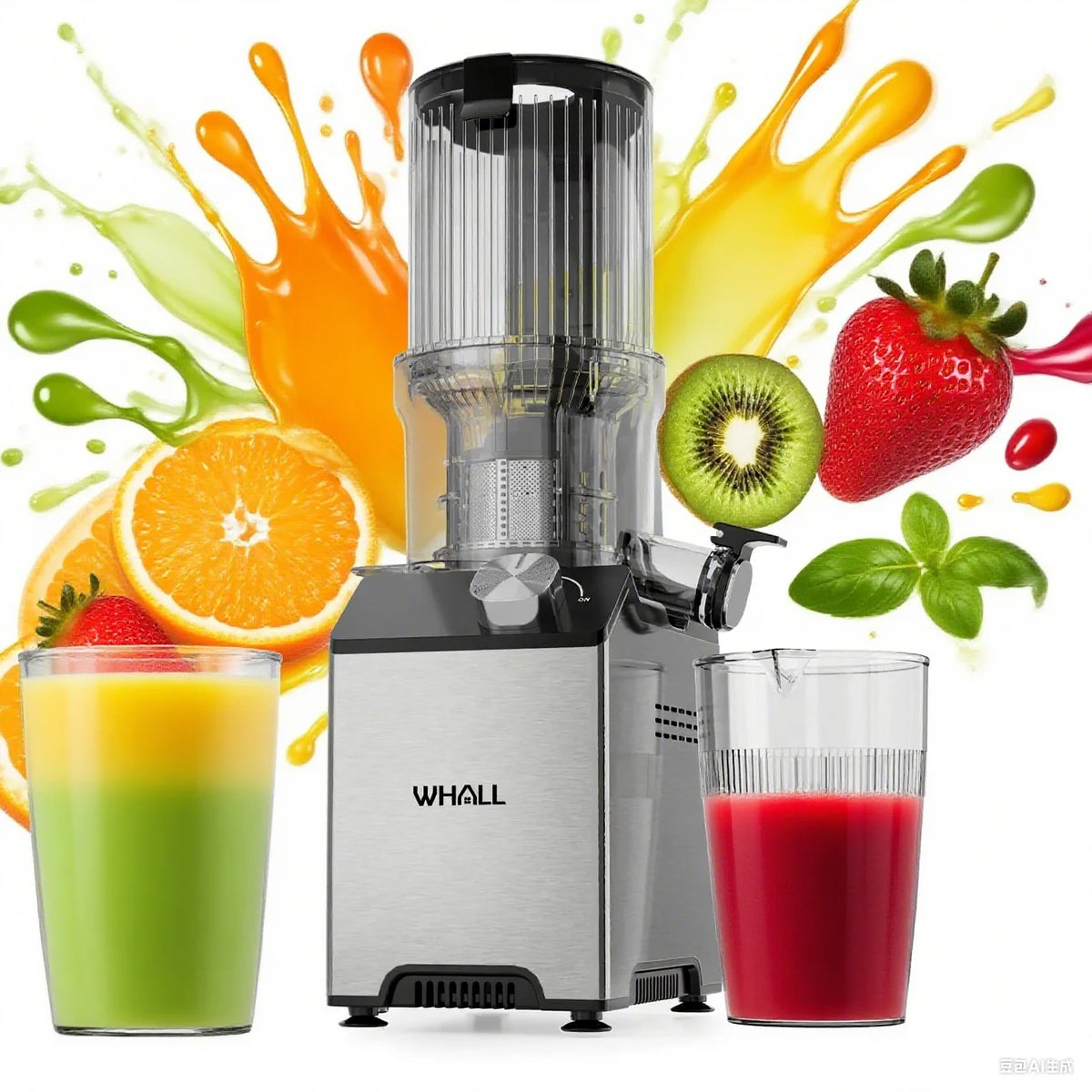 Cold Press Masticating Juicer with 4.35-Inch Feed Chute and Reverse