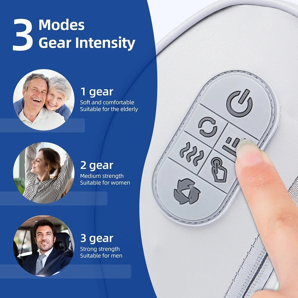 Neck Massage Pillow with Heat and Adjustable Air Support