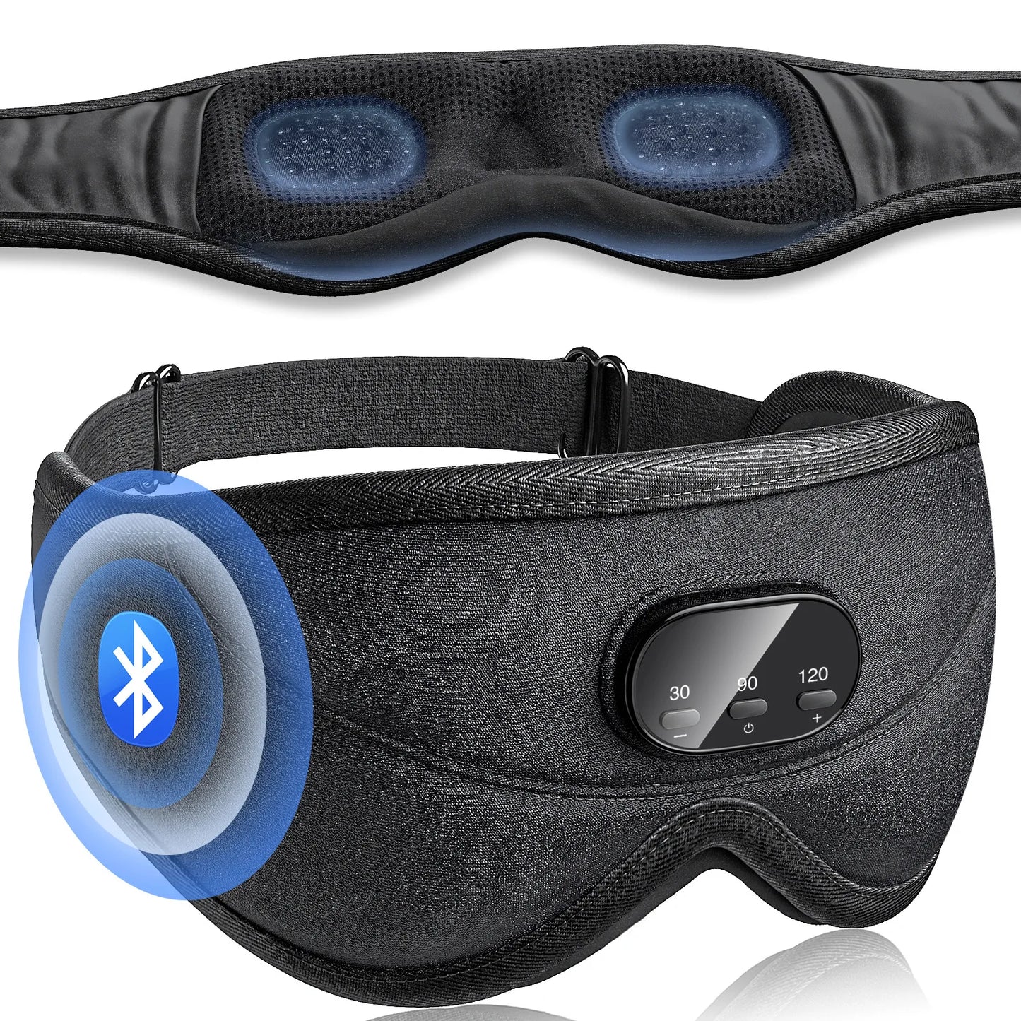 Sleep Headphones Eye Mask | Bluetooth 3D Blackout Sleeping Mask with Wireless Audio for Travel, Naps & Side Sleeping