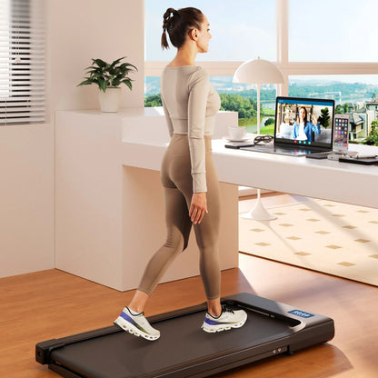 Under Desk Walking Pad Treadmill with 2.5HP Motor | 2.5 MPH, 265 lb Capacity, LED Display, Remote & 3.9-Inch Slim Design
