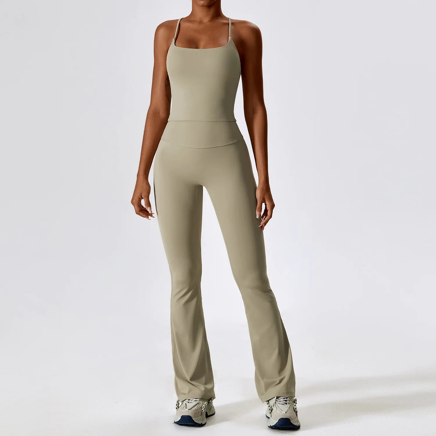 Seamless Yoga Set for Women | 2-Piece Sports Bra and Leggings Workout Outfit with Breathable Compression Fit