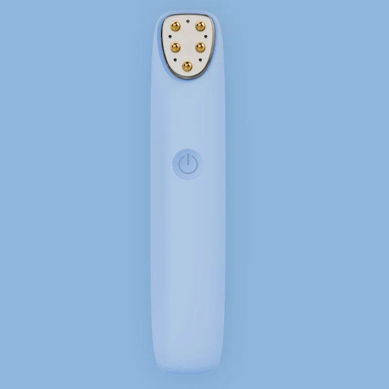 RF EMS Eye Massager Pen with Red Light and Heat | 3 Modes, 8,000 Vibrations/Min, USB Rechargeable & 3-Minute Timer Blue